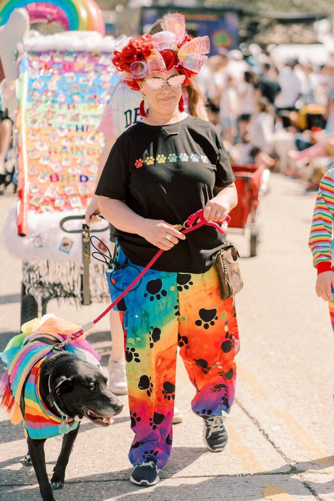 pup and owner in costume